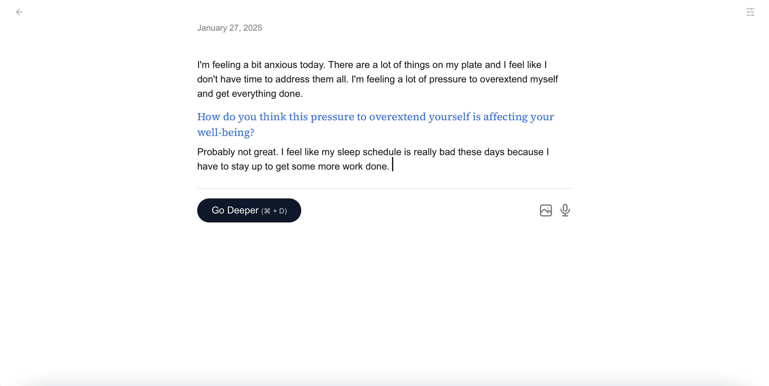 Entries App Interface